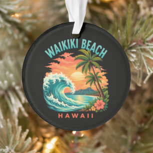 Adorno Atardecer tropical en la playa Waikiki Hawaii
