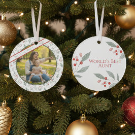 Adorno Aunt Photo Christmas Ornament - "Best Aunt Ever"