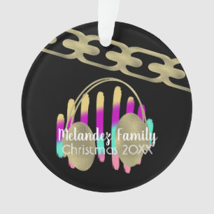 Adorno Auriculares Retro Hip Hop DJ Cadena de Relieve met