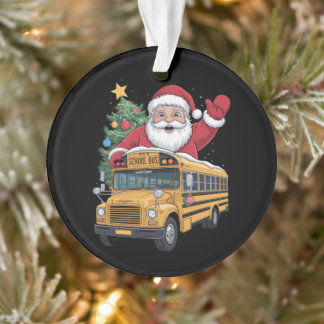 Adorno Autobús escolar de Papá Noel conductor del árbol d