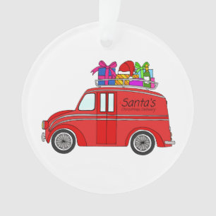 Adorno Automóvil de Navidades dibujados a mano con regalo