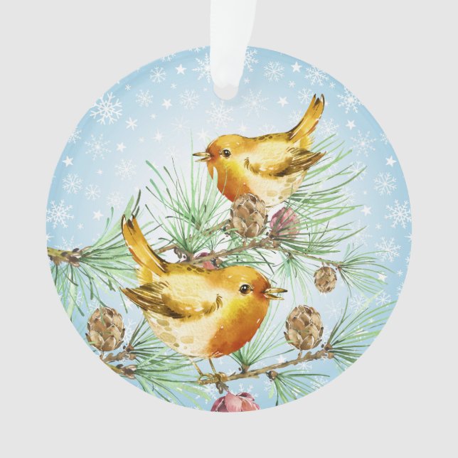 Adorno Aves de invierno - Finch (Anverso)