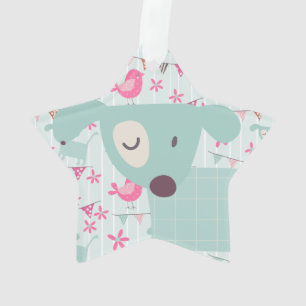 Adorno Aves, perros, carteles, flores