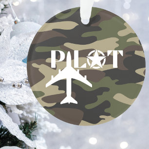Adorno Avión militar y piloto, Camuflaje, Minimalista