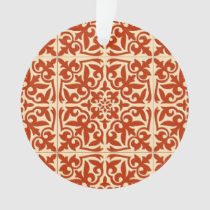 Adorno Azulejo marroquí - naranja coral y melocotón