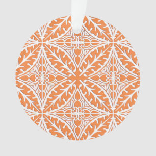 Adorno Azulejos marroquíes - naranja coral y blanco