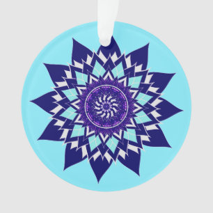 Adorno azules y púrpuras