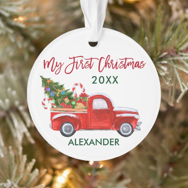 Adorno Baby My First Christmas Candy Canes Red Truck (Árbol)