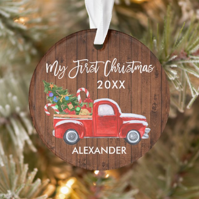 Adorno Baby My First Christmas Candy Canes Red Truck (Árbol)