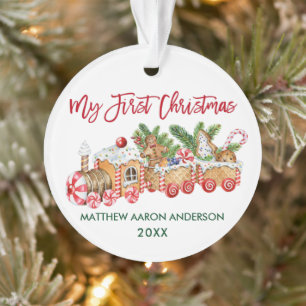 Adorno Baby My First Christmas Red Gingbread