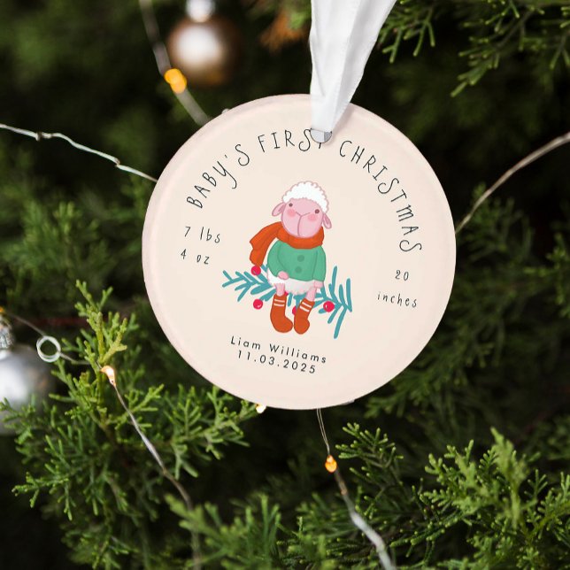 Adorno Baby’s First Christmas Adorable Lamb  Ornament (Subido por el creador)