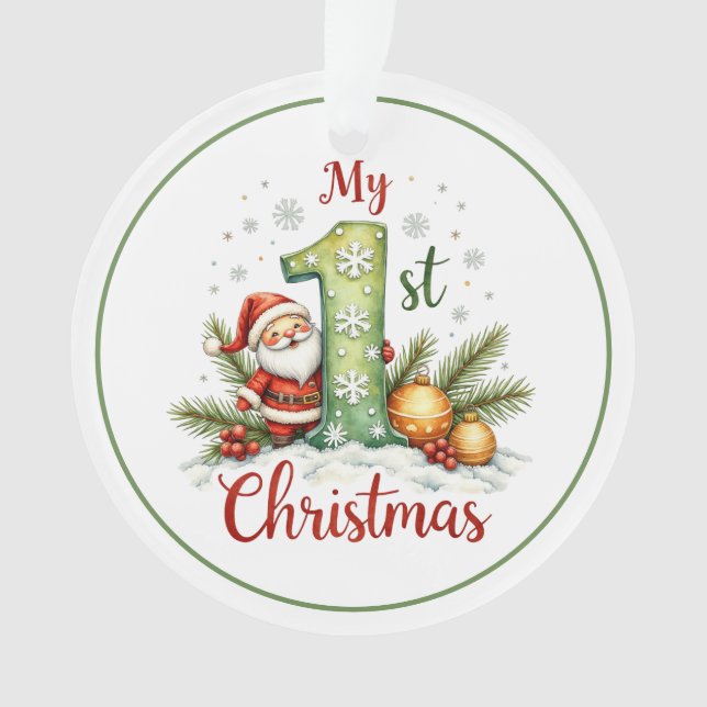 Adorno Baby’s First Christmas Ornament – Snowman Keepsake (Anverso)