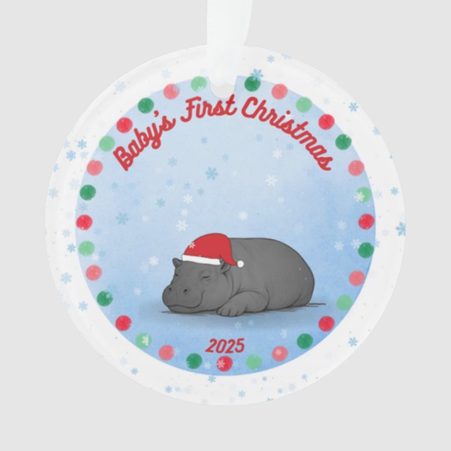 Adorno -Baby's First Christmas -Baby Hippo Ornament (Anverso)
