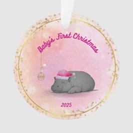 Adorno Baby's First Christmas-Hippo Ornament-Customizable