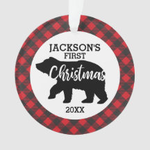 Babys First Christmas Photo Ceramic Ornament