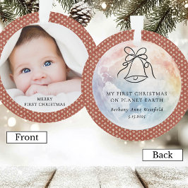 Adorno Baby's First Christmas Terracotta Photo Keepsake