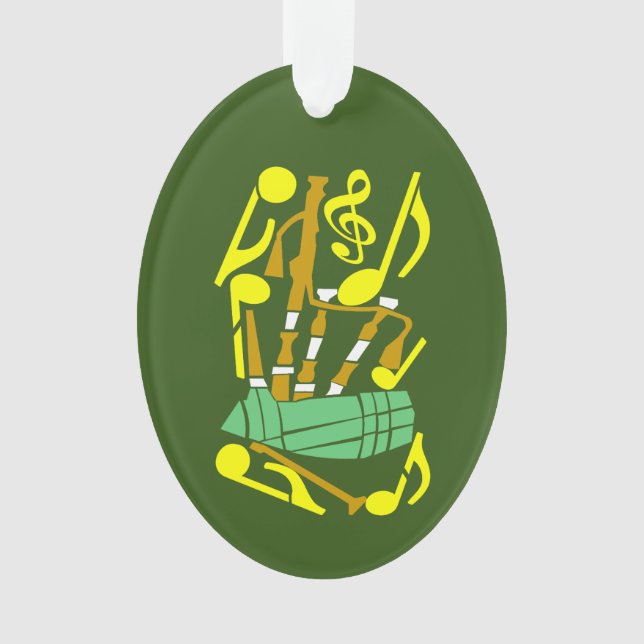 Adorno Bagpipes Red Music Notes (Anverso)