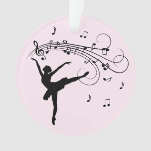 Adorno Bailando Ballerina con música rosa