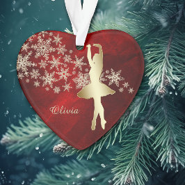 Adorno Bailarín de copos de nieve de oro rojo