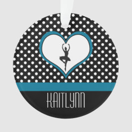 Adorno Bailarín en el corazón azul - lunares blancos y