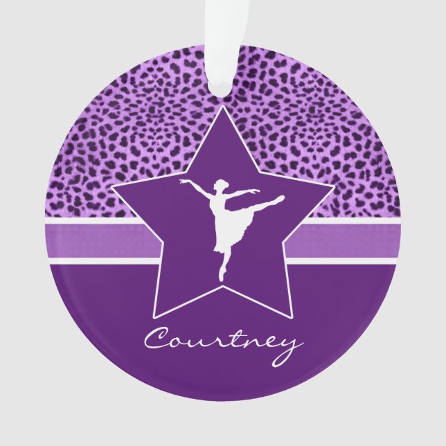Adorno Bailarín en la impresión púrpura del guepardo con (Anverso)