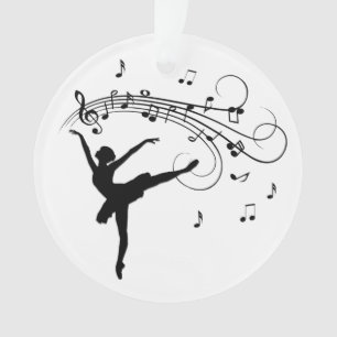 Adorno Bailarina bailando con notas musicales