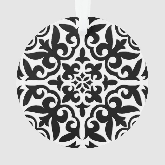 Adorno Baldosa marroquí - negro con fondo blanco (Reverso)