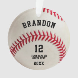 Adorno Ball de béisbol Red Stitding Photo Personalized Ce