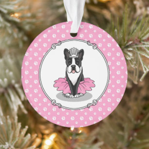 Adorno Ballet Ballerina Princess Boston Terrier (negro)