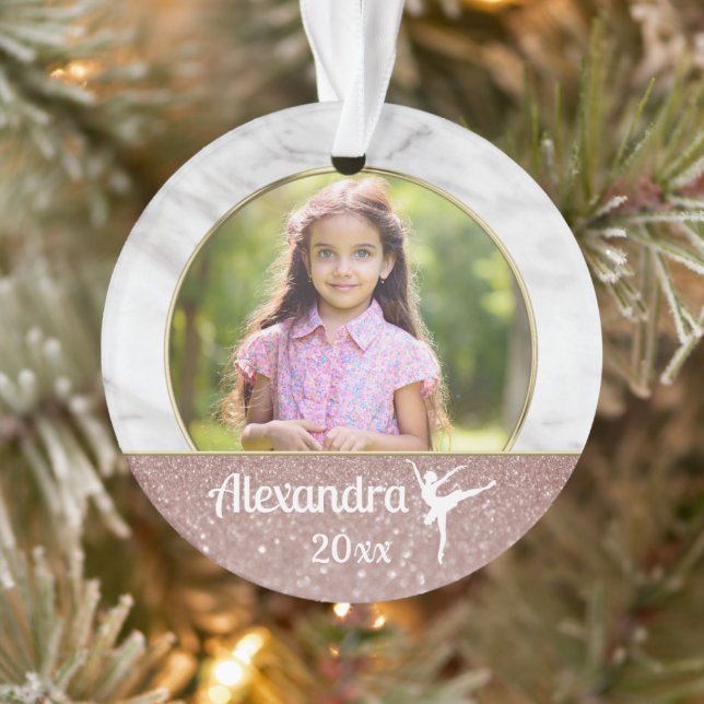 Adorno Ballet Chicas Elegantes danza Purpurina Rosa (Árbol)