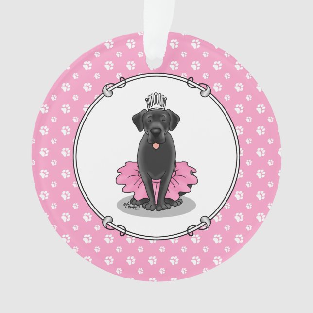 Adorno Ballet de perro lindo Princesa Labrador negro (Anverso)