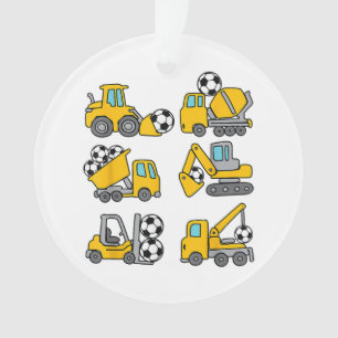 Adorno Balón de Fútbol Niños Fútbol Camiones de Construcc