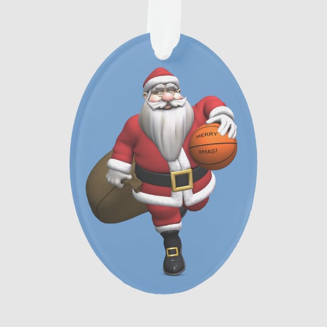 Adorno Baloncestista de Santa Claus (Reverso)