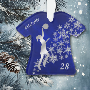 Adorno Baloncesto con copo de nieve de plata