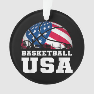 Adorno Baloncesto EEUU Apoya al equipo camiseta Bandera d