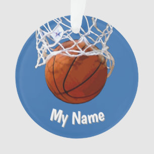 Adorno Baloncesto Tu Nombre Fondo Azul Acero Personalizad
