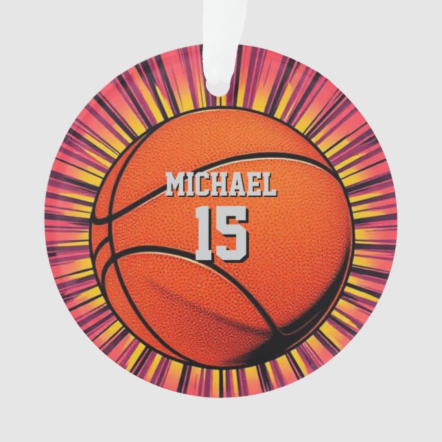 Adorno Baloncesto Tu Nombre Pop Art (Anverso)