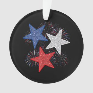 Adorno Bandera Americana Fuegos Artificiales Estrellas 4 
