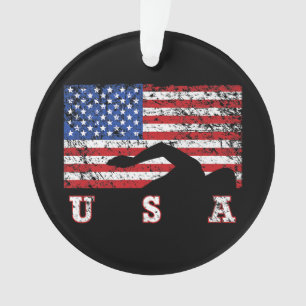 Adorno Bandera Americana Natación USA Regalo Equipo Swift