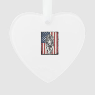 Adorno Bandera Americana Patriótica del Tigre Grabado Vin