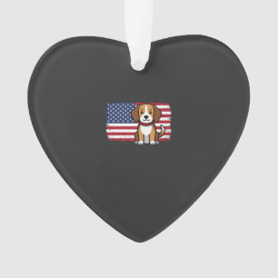 Adorno Bandera Americana Perro Patriótico Vector
