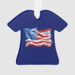 Adorno Bandera Americana USA Acuarela 4 de Julio