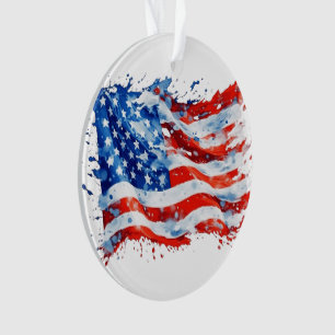Adorno Bandera Americana USA Acuarela 4 de Julio