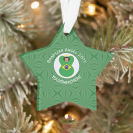 Adorno Bandera Angel de los Navidades brasileños personal