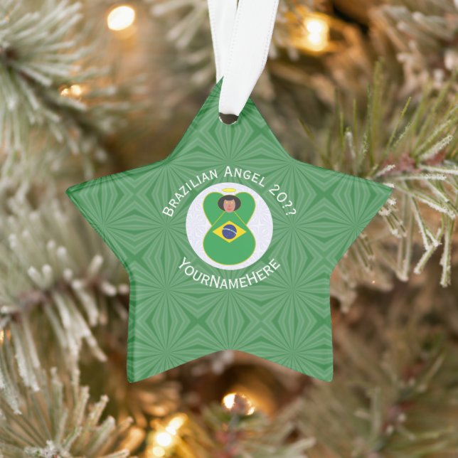 Adorno Bandera Angel de los Navidades brasileños personal (Árbol)
