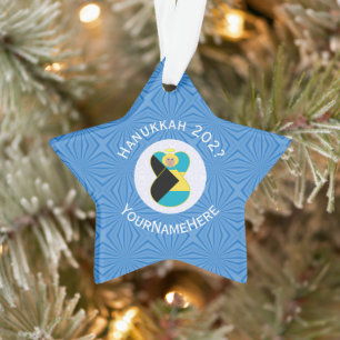 Adorno Bandera bahameña Angel Hanukkah Blonde