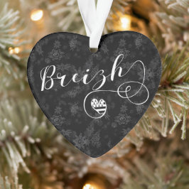 Adorno Bandera Breizante en el corazón, Bretaña, lengua b