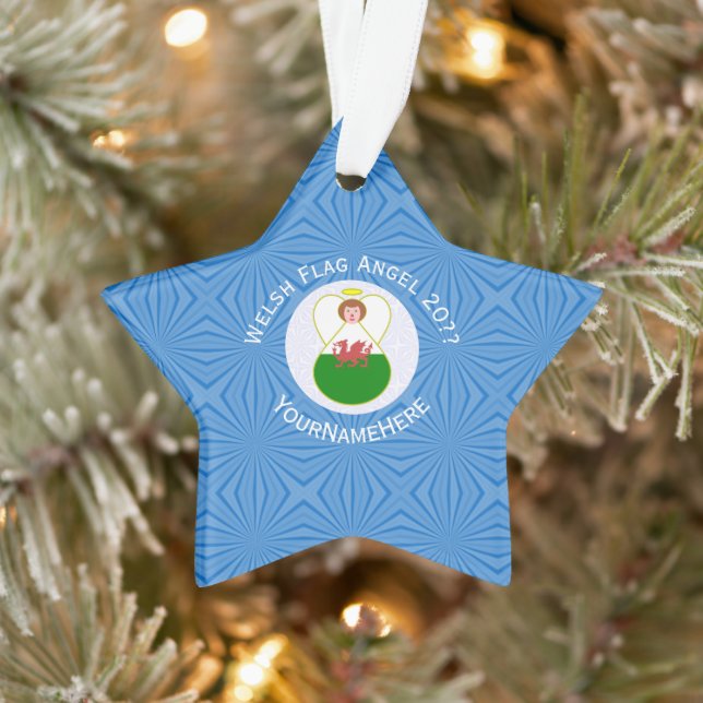 Adorno Bandera de Angel Hanukkah galesa personalizada (Árbol)