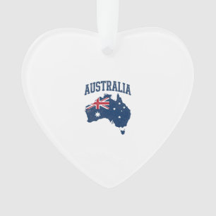 Adorno Bandera de Australia Mapa Gráfico Antiguo Deterior