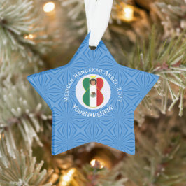 Adorno Bandera de Hanukkah del Ángel Mexicano Personaliza